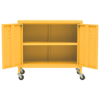 Mustard Yellow Steel Storage Cabinet 60x35x56 cm