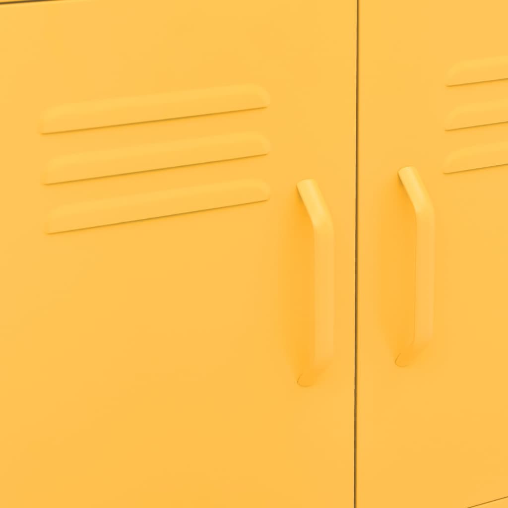 Mustard Yellow Steel Storage Cabinet 60x35x56 cm