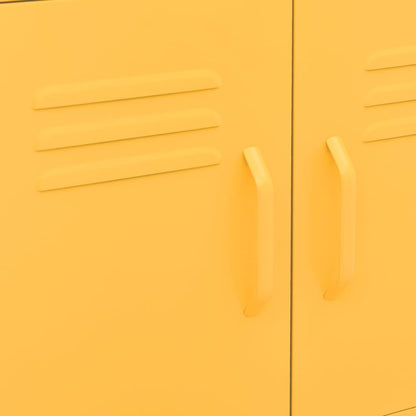 Mustard Yellow Steel Storage Cabinet 60x35x56 cm