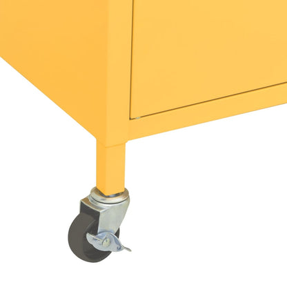 Mustard Yellow Steel Storage Cabinet 60x35x56 cm