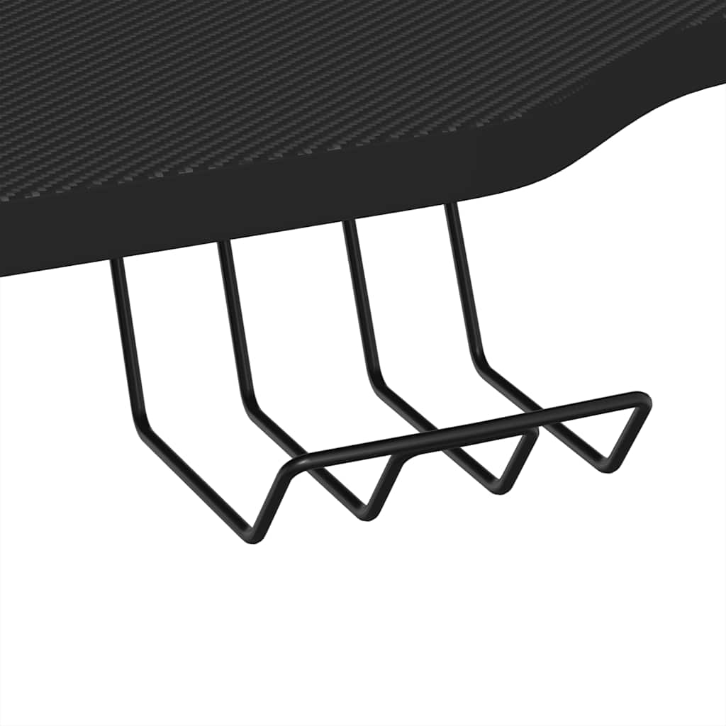 Black Gaming Desk with K-Shape Legs - 110x60x75 cm