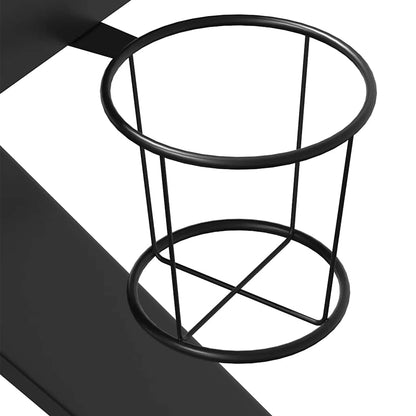 Black Gaming Desk with K-Shape Legs - 110x60x75 cm