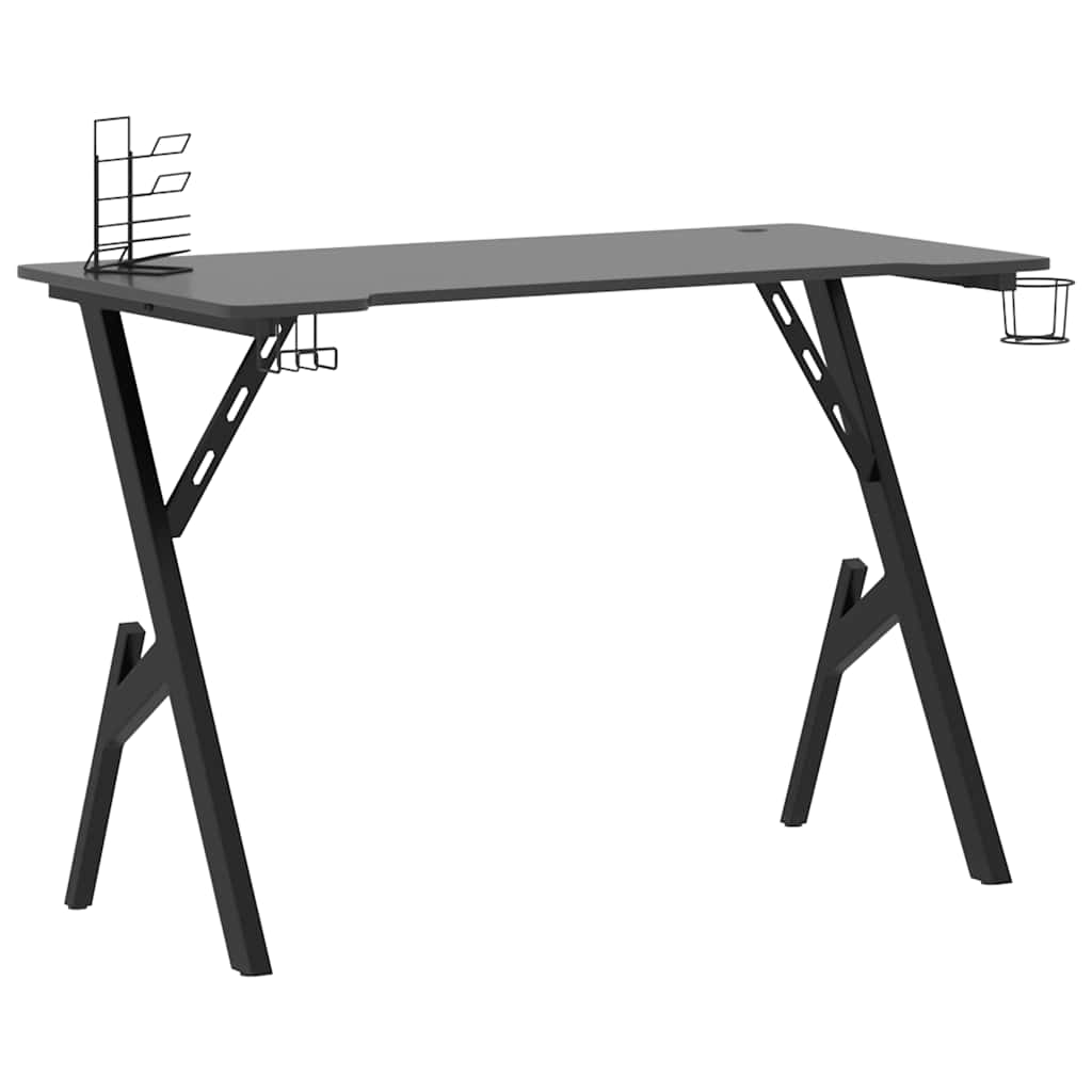 Black Gaming Desk with Y-Shape Legs - 110x60x75 cm