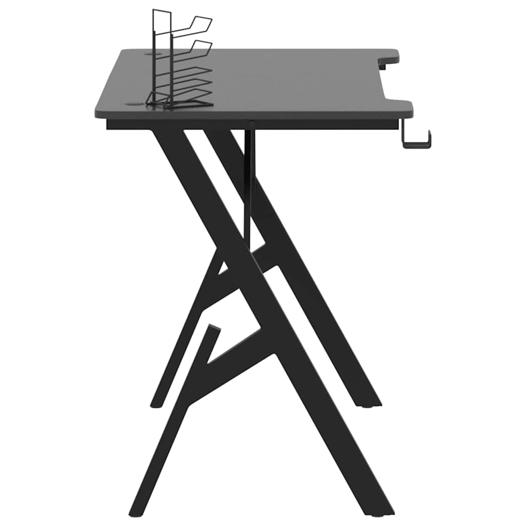 Black Gaming Desk with Y-Shape Legs - 110x60x75 cm