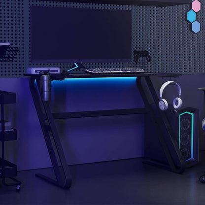 ZZ-Shape Gaming Desk - Black, 110x60x75 cm, Stylish & Durable