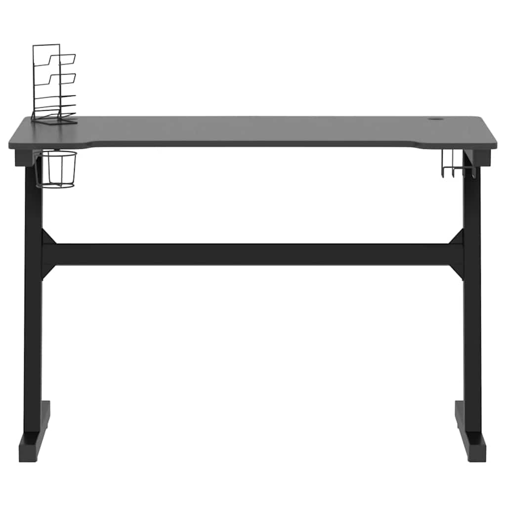 Z-Shaped Black LED Gaming Desk - 110x60x75 cm, Sleek & Durable