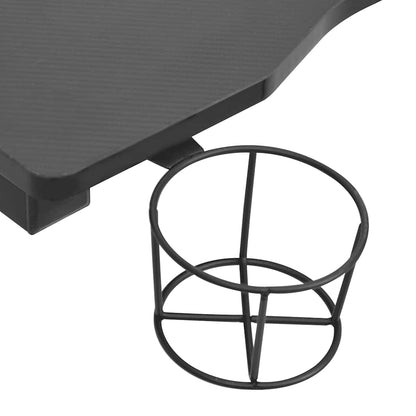 Y-Shape Black Gaming Desk with LED Lights - 90x60x75 cm