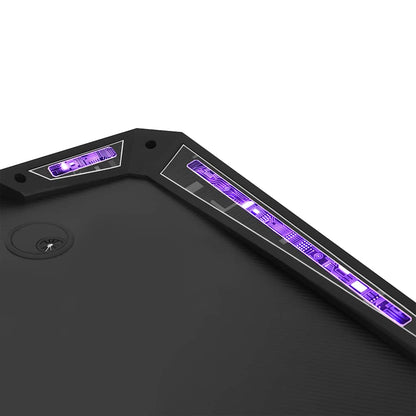 Y-Shape Black Gaming Desk with LED Lights - 90x60x75 cm