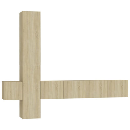 5 Piece TV Cabinet Set Sonoma Oak Engineered Wood