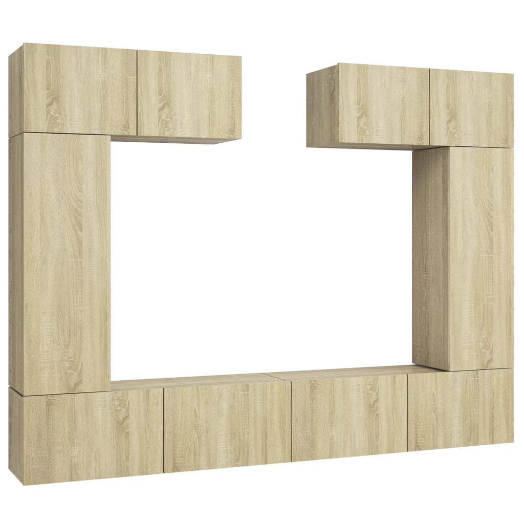 6 Piece TV Cabinet Set Sonoma Oak Engineered Wood