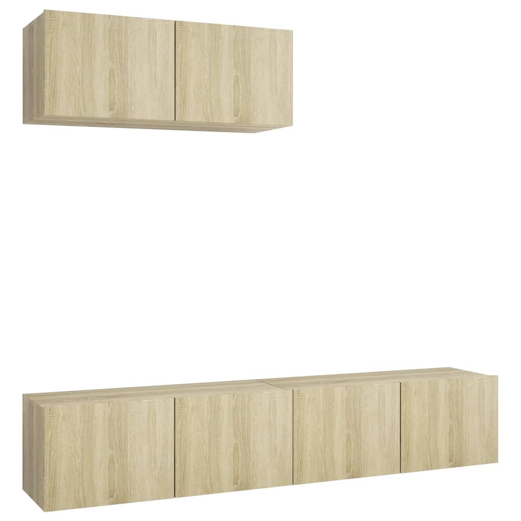 TV Cabinets 3 pcs Sonoma Oak Engineered Wood