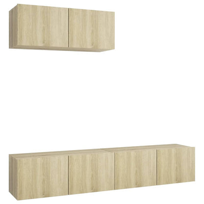 TV Cabinets 3 pcs Sonoma Oak Engineered Wood