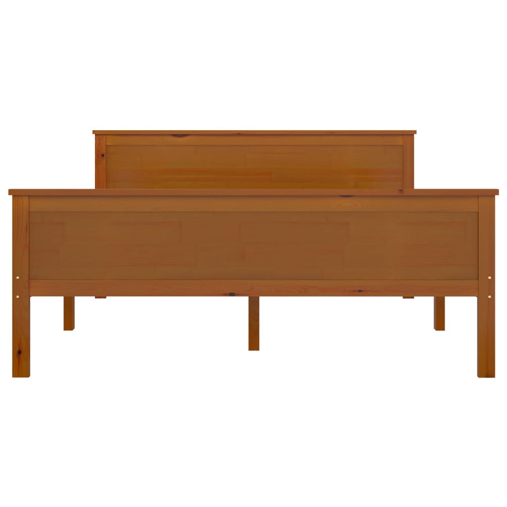 Bed Frame without Mattress Honey Brown Solid Wood Pine 140x200cm