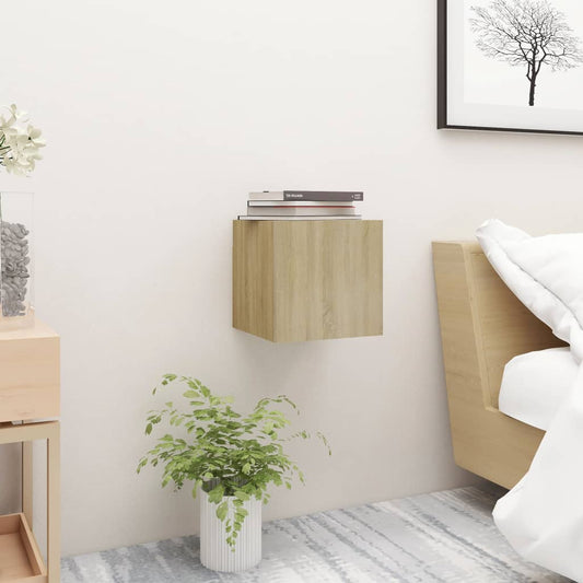 Sonoma Oak Bedside Cabinet - Engineered Wood 30.5x30x30 cm