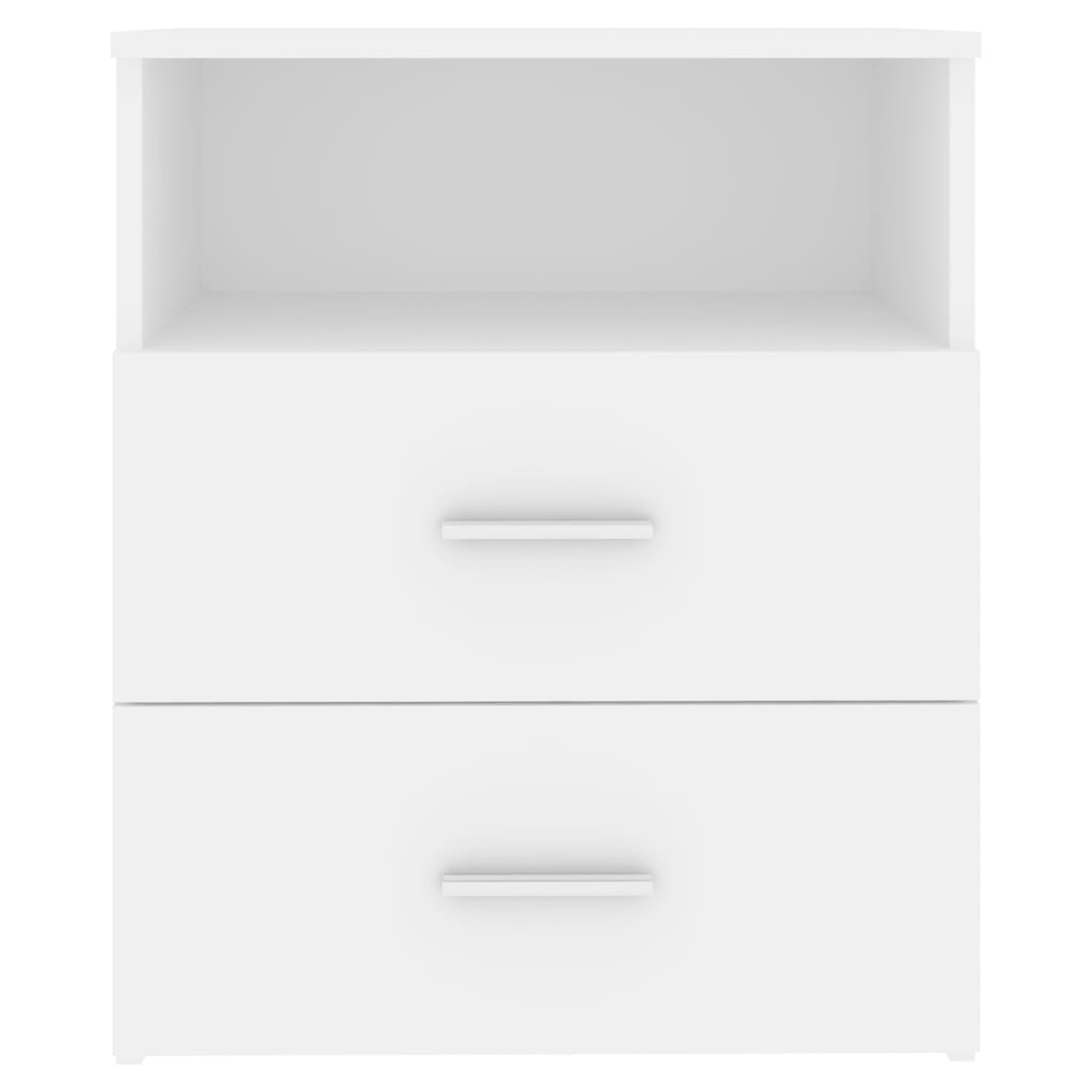 White Wooden Bedside Cabinet 50x32x60 cm - Stylish Bedroom Storage