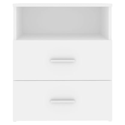 White Wooden Bedside Cabinet 50x32x60 cm - Stylish Bedroom Storage