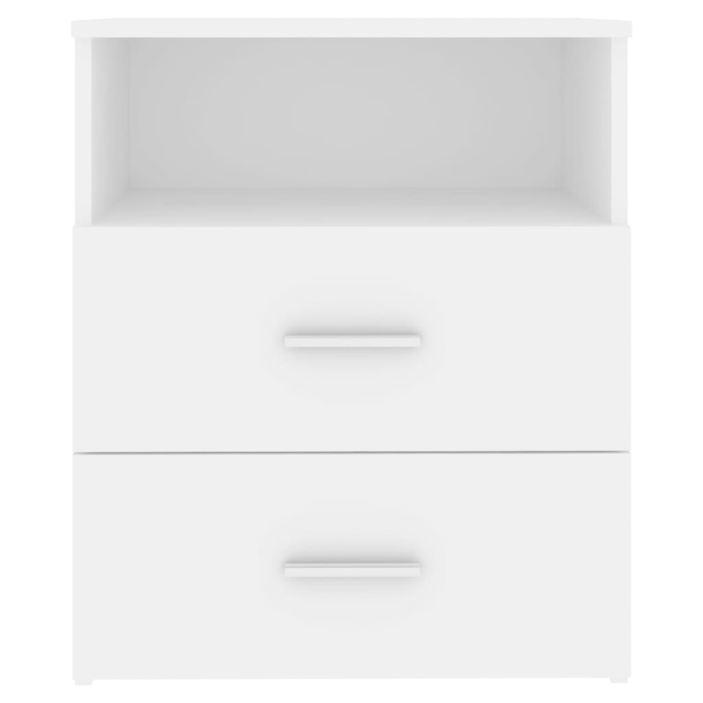 White Bed Cabinets Set of 2 - 50x32x60 cm - Stylish & Compact