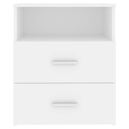 White Bed Cabinets Set of 2 - 50x32x60 cm - Stylish & Compact