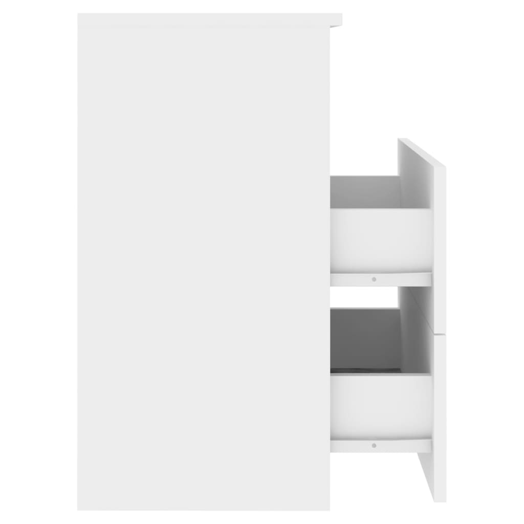 White Bed Cabinets Set of 2 - 50x32x60 cm - Stylish & Compact