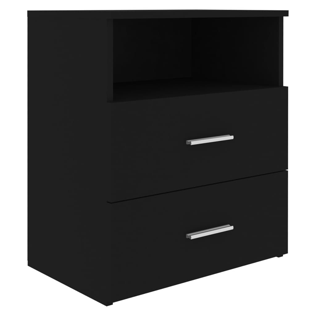Sleek Black Bedside Cabinet 50x32x60 cm - Modern Design