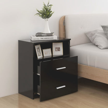 Sleek Black Bedside Cabinet 50x32x60 cm - Modern Design