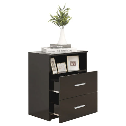 Sleek Black Bedside Cabinet 50x32x60 cm - Modern Design