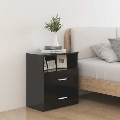 Sleek Black Bedside Cabinet 50x32x60 cm - Modern Design