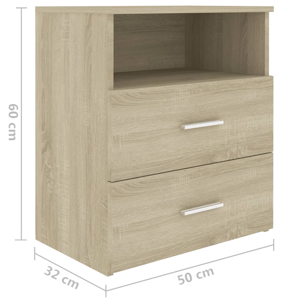 Sonoma Oak Bed Cabinets, Set of 2, 50x32x60 cm - Stylish & Functional