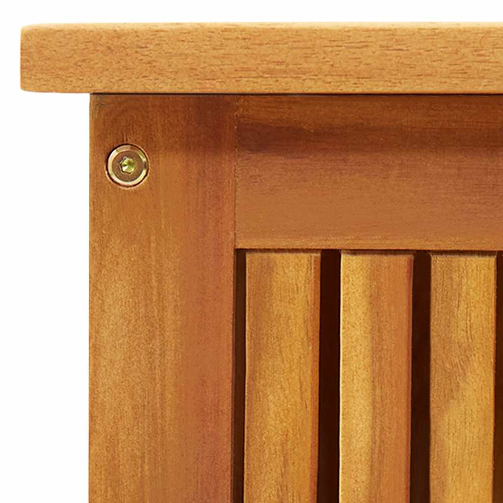 Solid Acacia Wood Garden Storage Box 113x50x58 cm Outdoor Solution