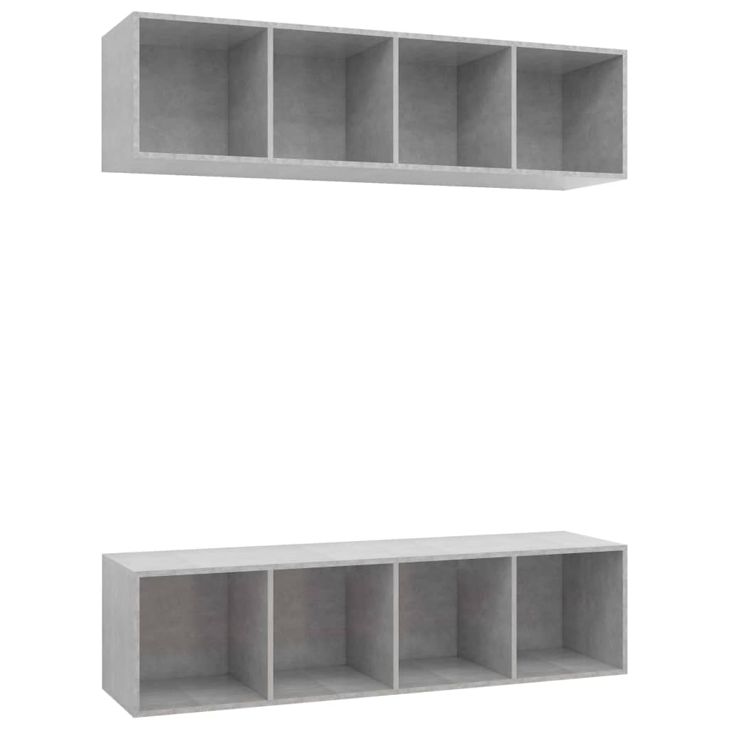 Wall-mounted TV Cabinets 2 pcs Concrete Grey Engineered Wood