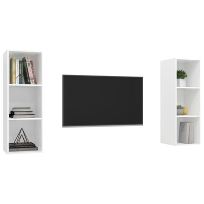 Wall-mounted TV Cabinets 2 pcs White Engineered Wood
