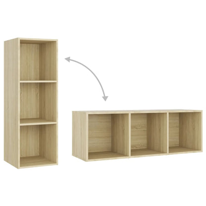 TV Cabinets 2 pcs Sonoma Oak 107x35x37 cm Engineered Wood