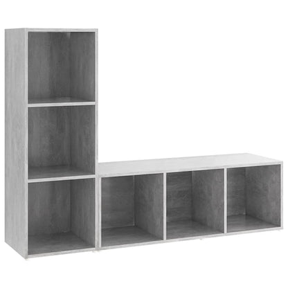 TV Cabinets 2 pcs Concrete Grey 107x35x37 cm Engineered Wood