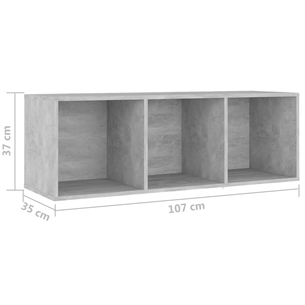 TV Cabinets 2 pcs Concrete Grey 107x35x37 cm Engineered Wood