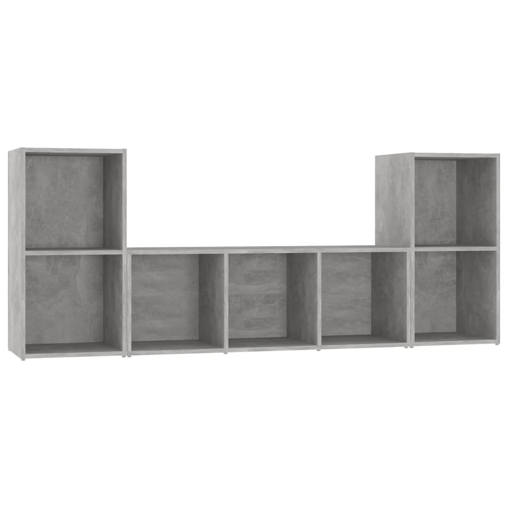 3 Piece TV Cabinet Set Concrete Grey Engineered Wood