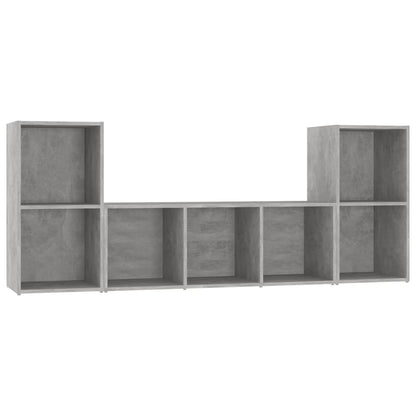 3 Piece TV Cabinet Set Concrete Grey Engineered Wood