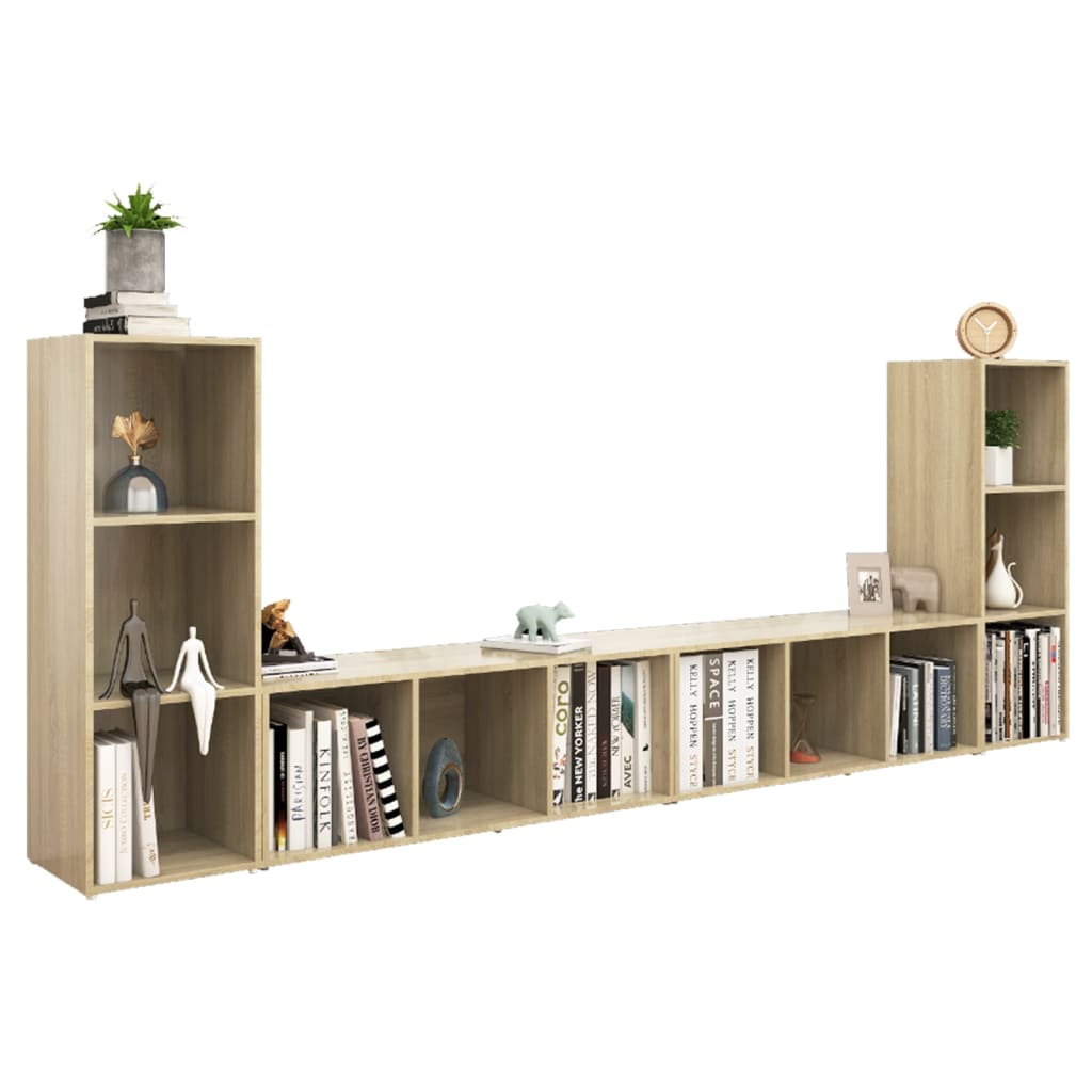 TV Cabinets 4 pcs Sonoma Oak 107x35x37 cm Engineered Wood