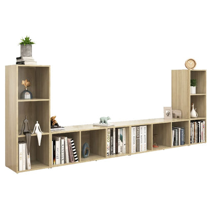 TV Cabinets 4 pcs Sonoma Oak 107x35x37 cm Engineered Wood