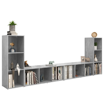 TV Cabinets 4 pcs Concrete Grey 107x35x37 cm Engineered Wood