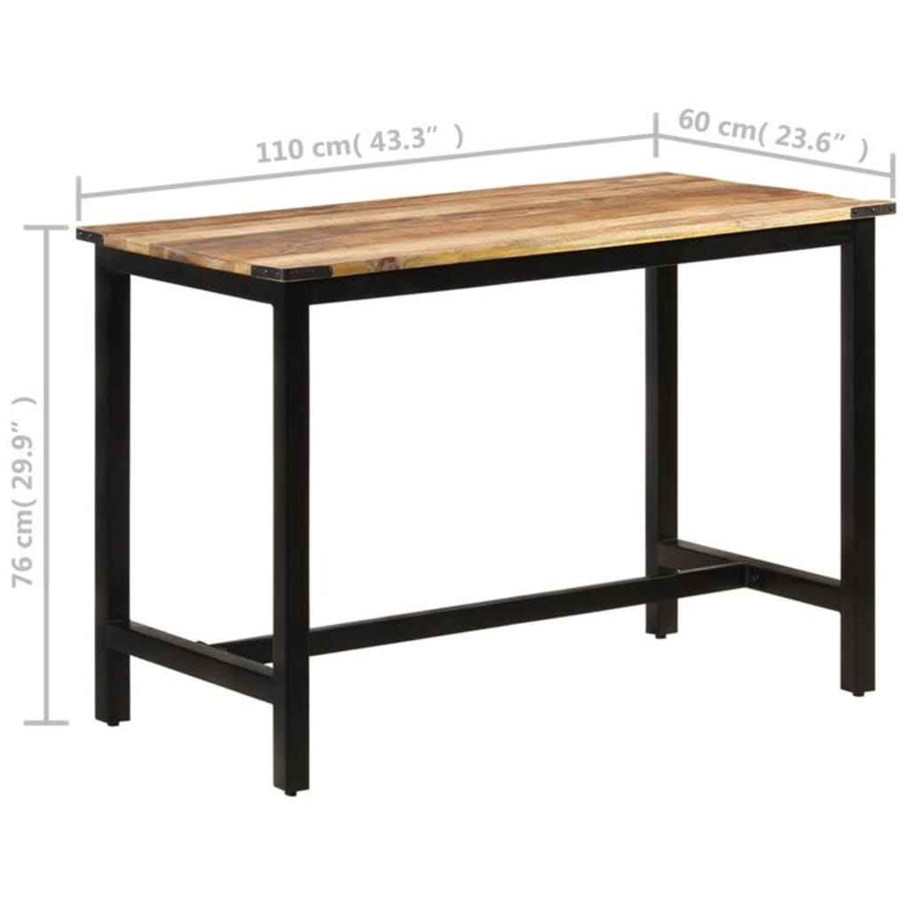 Solid Mango Wood Dining Table 110x60x76 cm - Rustic Charm