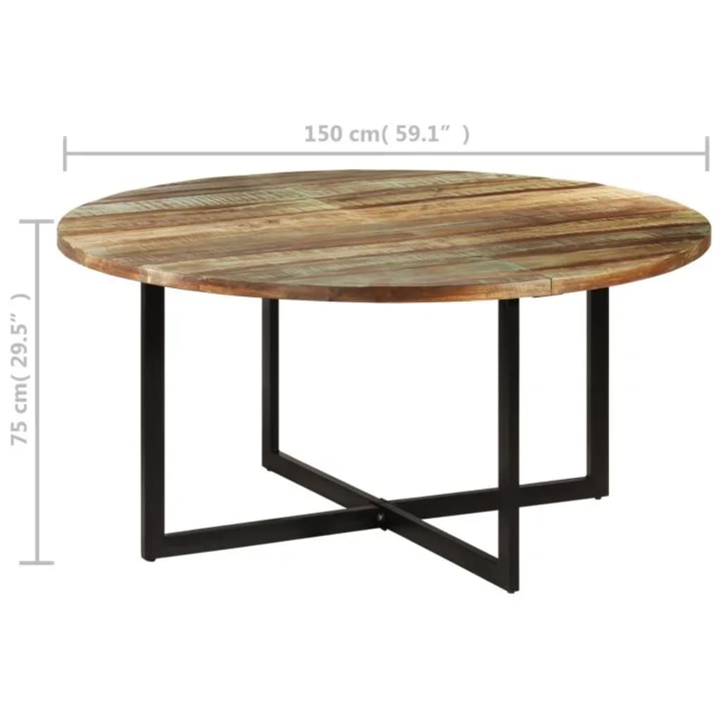 Reclaimed Solid Wood Dining Table 150x75 cm - Rustic Charm