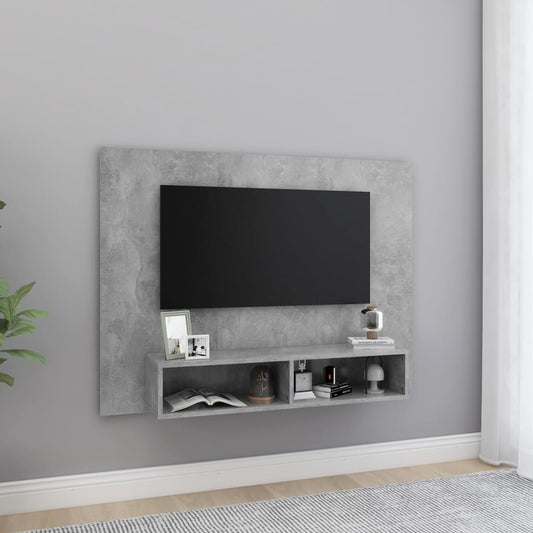 Wall TV Cabinet Concrete Grey 120x23.5x90 cm Engineered Wood