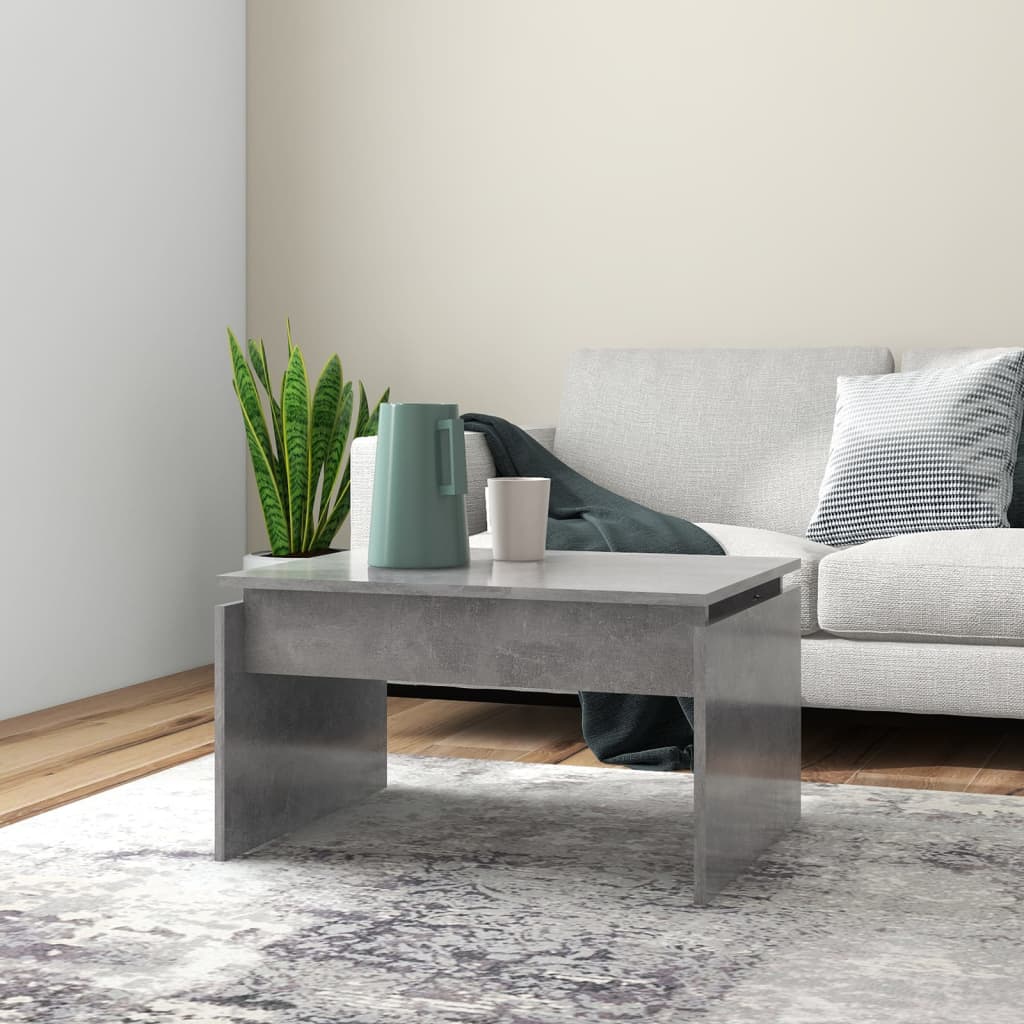 Coffee Table Concrete Grey 68x50x38 cm Engineered Wood