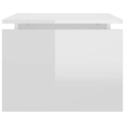 Coffee Table High Gloss White 68x50x38 cm Engineered Wood