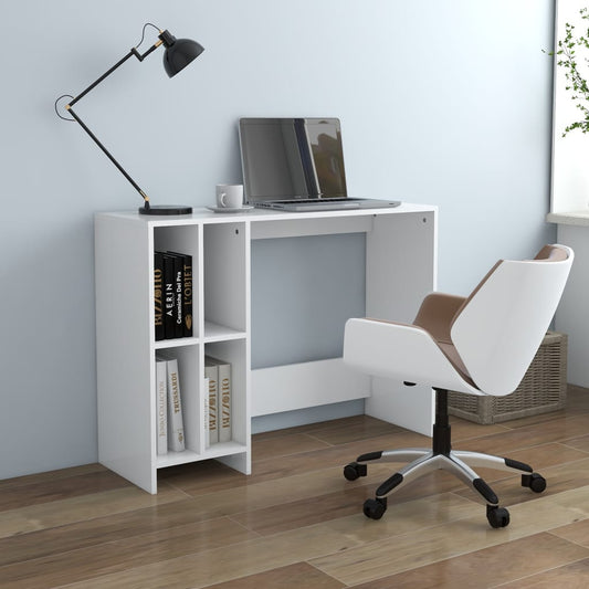 White Engineered Wood Notebook Desk 102.5x35x75 cm