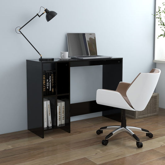 Sleek Black Engineered Wood Notebook Desk 102.5x35x75 cm