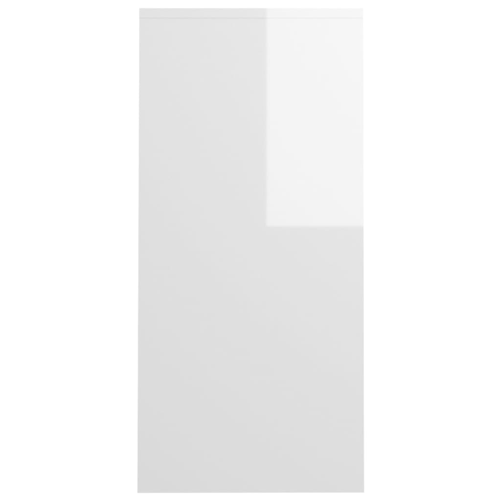 Sleek High Gloss White Desk - 102.5x35x75 cm | Engineered Wood