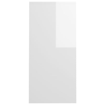 Sleek High Gloss White Desk - 102.5x35x75 cm | Engineered Wood
