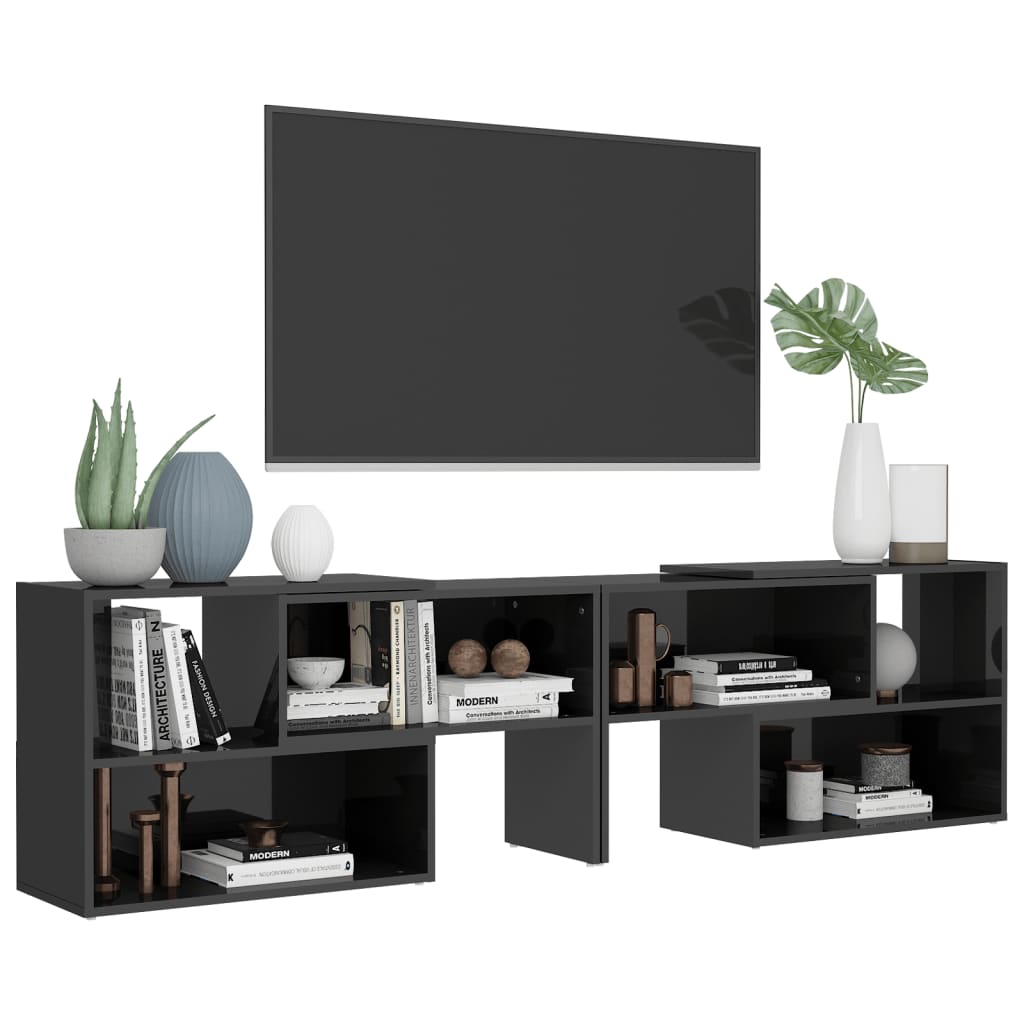 TV Cabinet High Gloss Grey 149x30x52 cm Engineered Wood