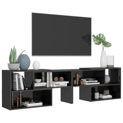 TV Cabinet High Gloss Grey 149x30x52 cm Engineered Wood